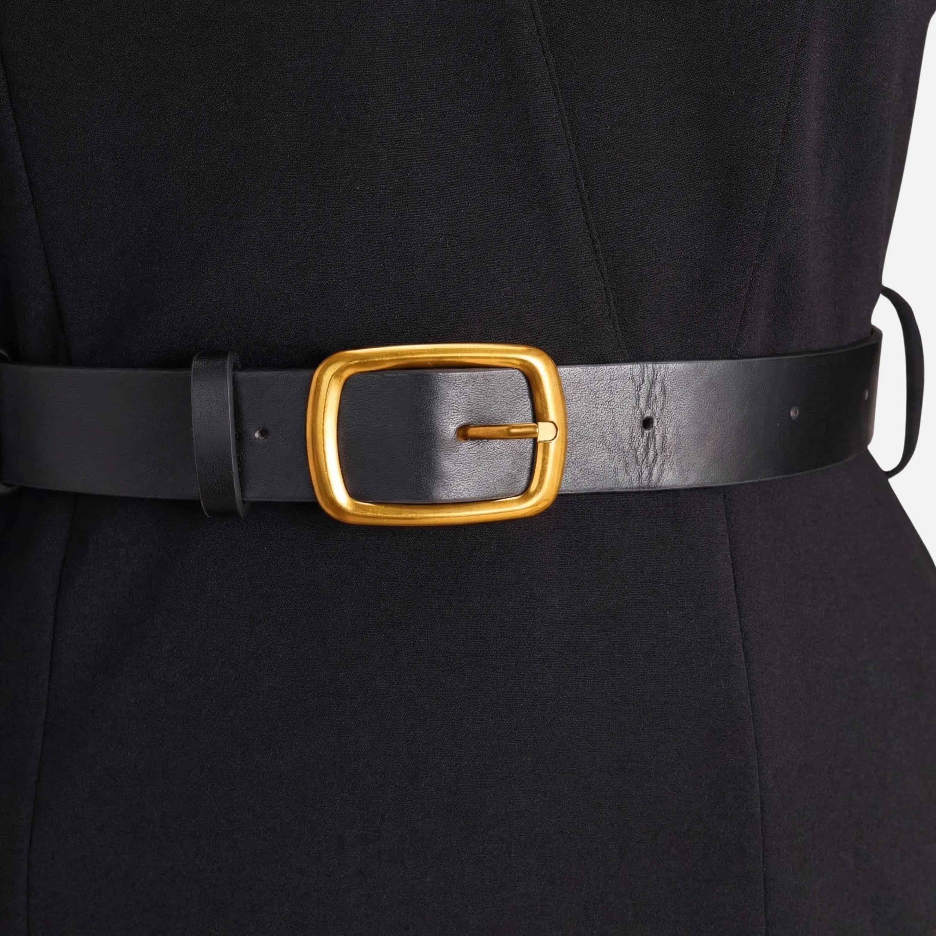 Crossover Neckline Midi Dress with Square Buckle Belt for Women TARHUS AS - Womens - Dresses