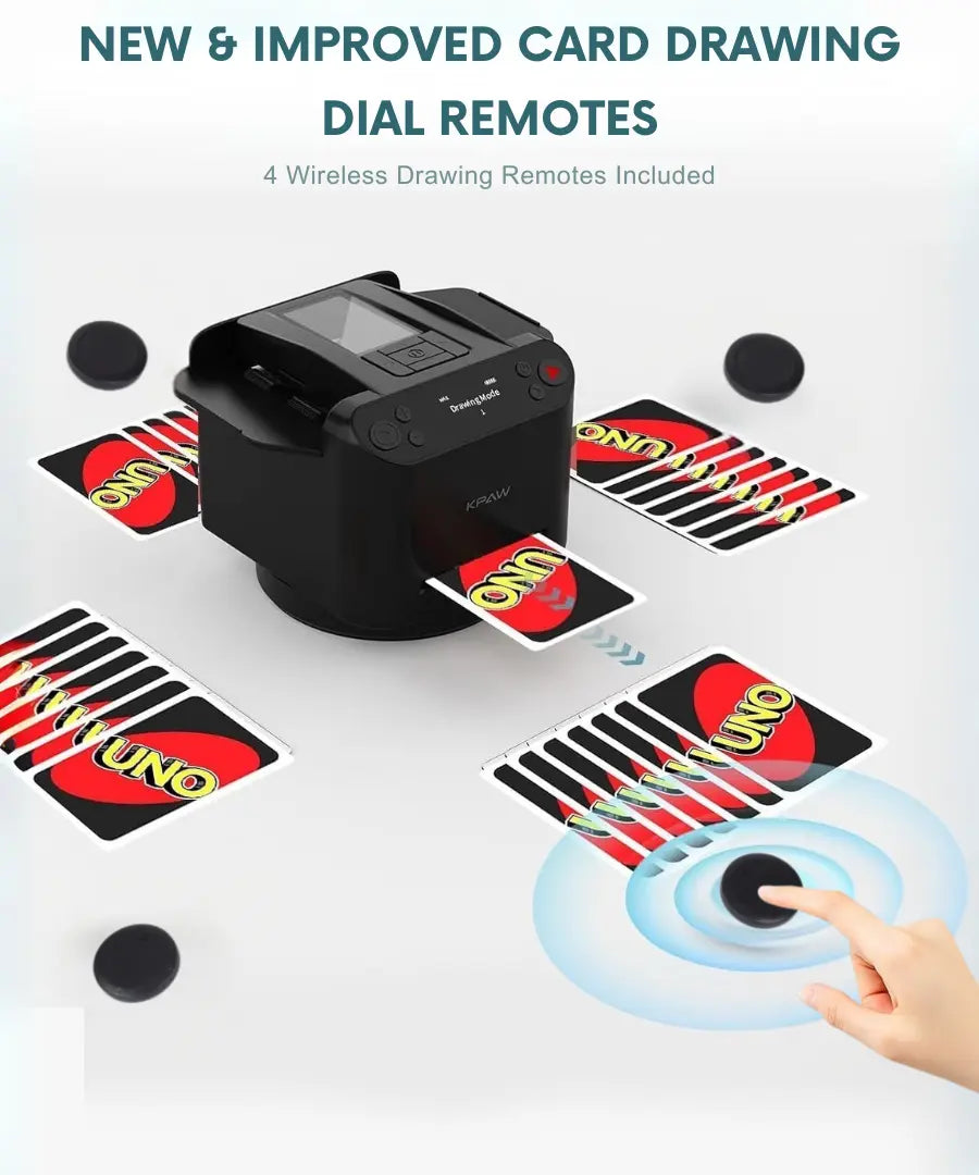 2-in-1 Automatic Card Shuffler & Dealer With 4 Card Drawing Remotes - TARHUS