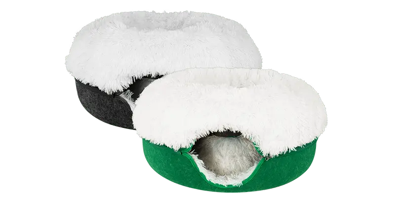 Cat Cave Calming Donut Bed for Anxiety Relief & Cozy Sleeping TARHUS Animals & Pet Supplies