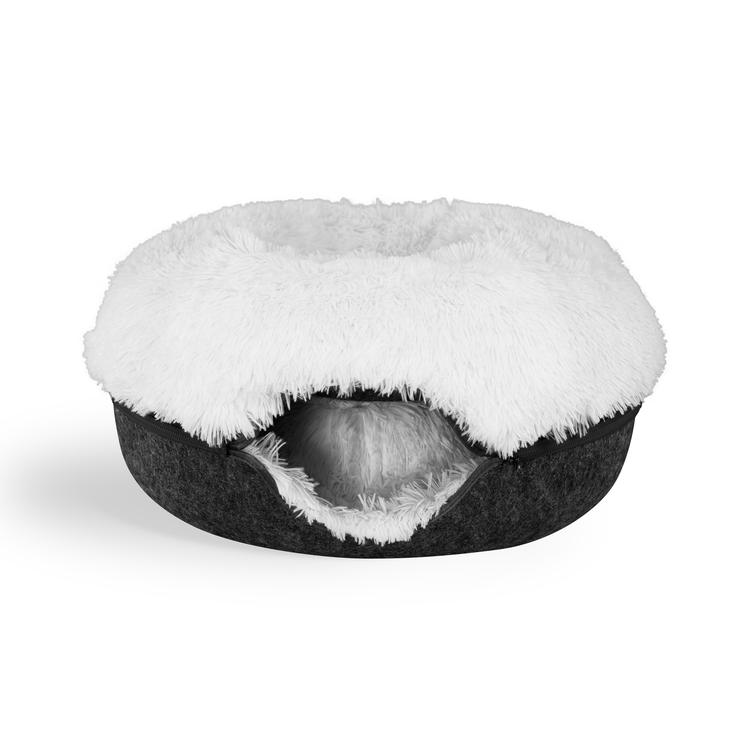 Cat Cave Calming Donut Bed for Anxiety Relief & Cozy Sleeping