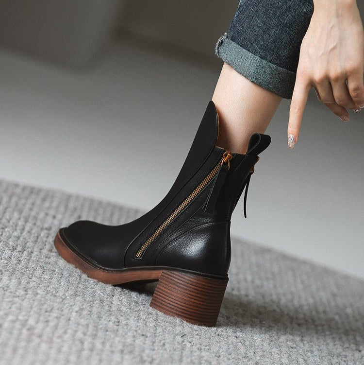 Selene | Ankle Boots – Leather High-Heel Boots with Cushioned Comfort TARHUS