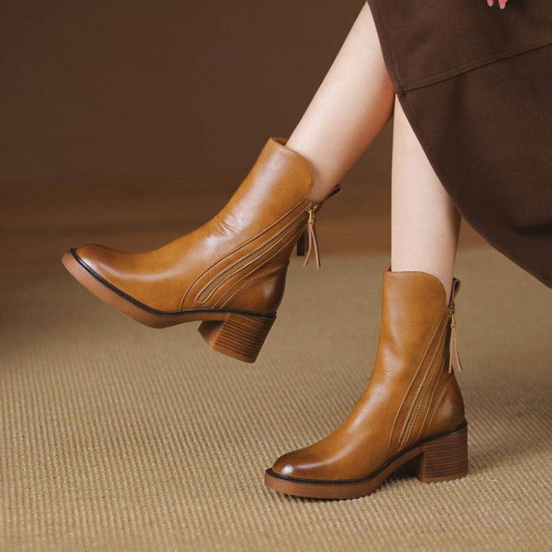 Selene | Ankle Boots – Leather High-Heel Boots with Cushioned Comfort TARHUS