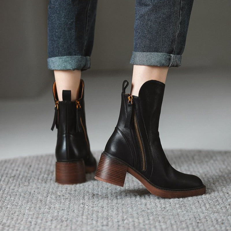 Selene | Ankle Boots – Leather High-Heel Boots with Cushioned Comfort TARHUS