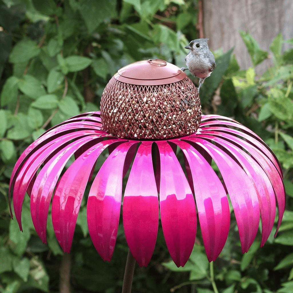 Durable Metal Bird Feeder House with Elegant Sunflower Design – Weather Resistant Garden Decor TARHUS Home & Living