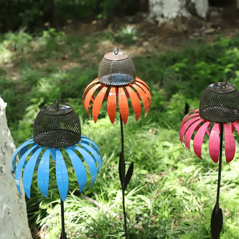 Durable Metal Bird Feeder House with Elegant Sunflower Design – Weather Resistant Garden Decor TARHUS Home & Living