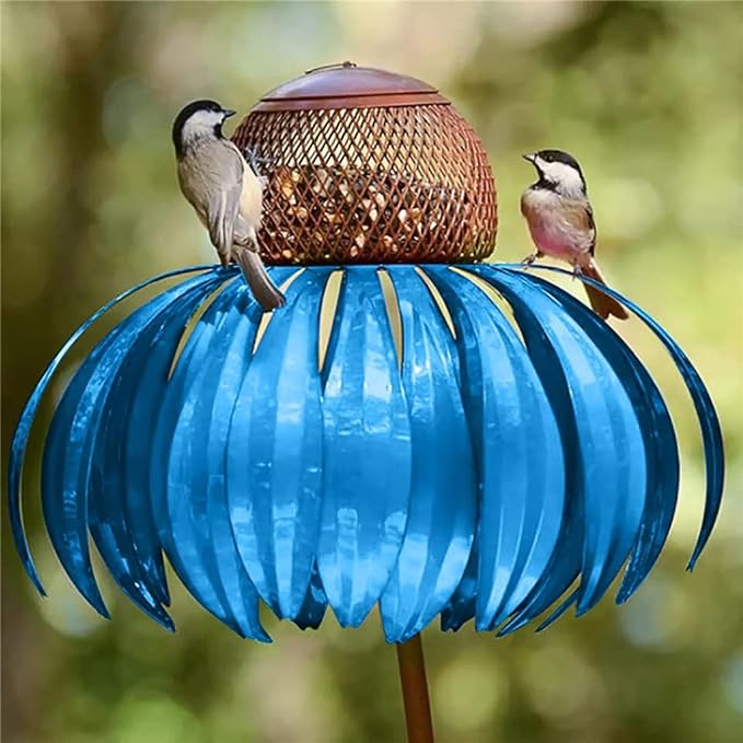 Durable Metal Bird Feeder House with Elegant Sunflower Design – Weather Resistant Garden Decor TARHUS Home & Living