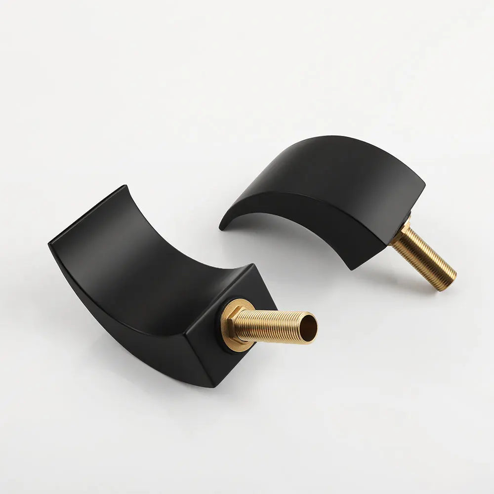 LED Waterfall Bathroom Faucet – Matte Black Widespread Dual Handle - TARHUS