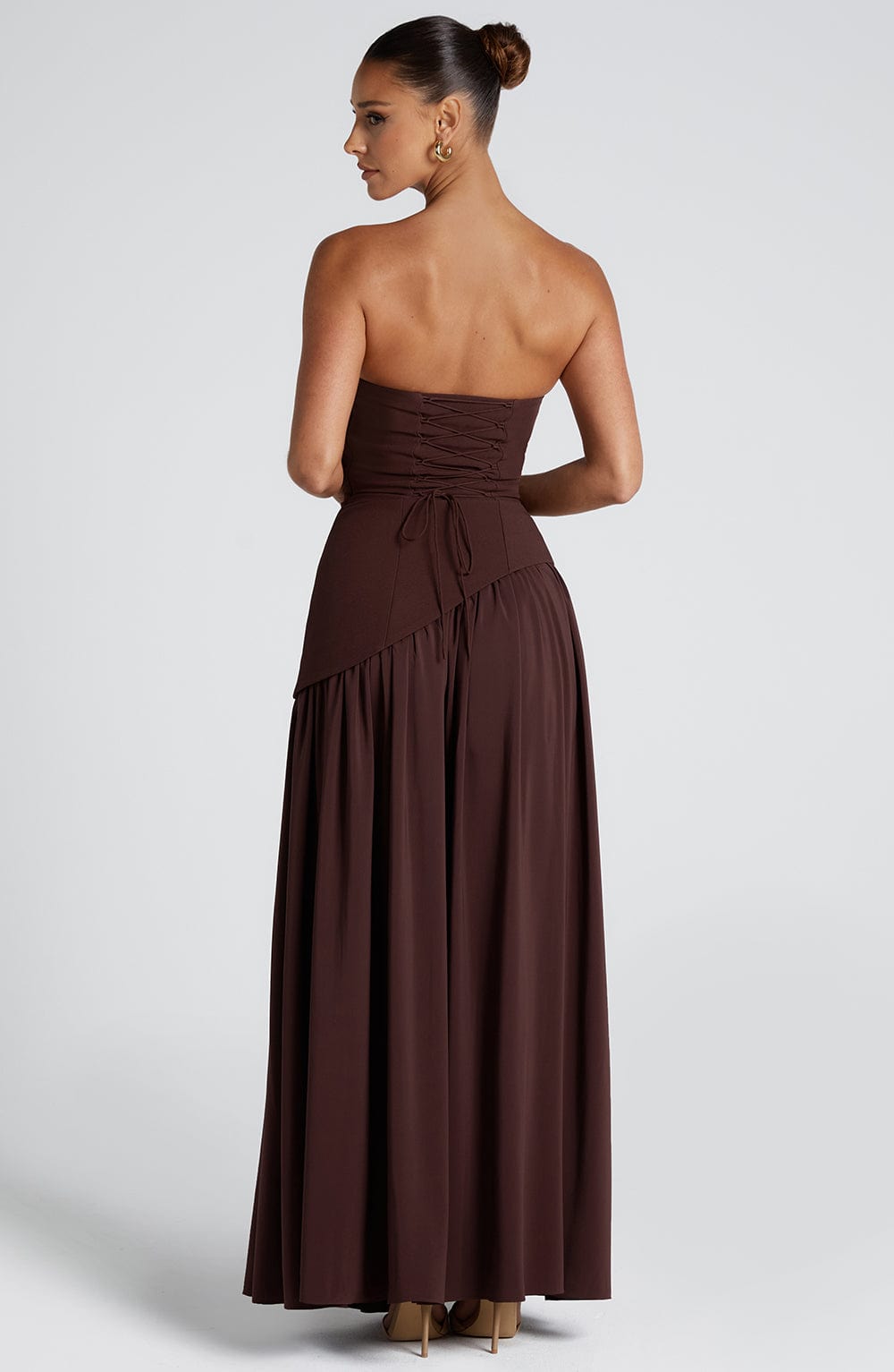 Womens Strapless Maxi Dress with High Slit – Elegant Evening Formal Party Dress TARHUS Dresses