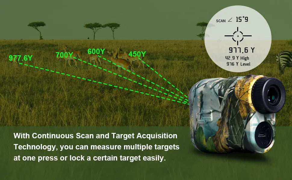 300m Laser Range Finder – High-Precision Hunting Rangefinder for Archery, Shooting & Outdoor Sports - TARHUS