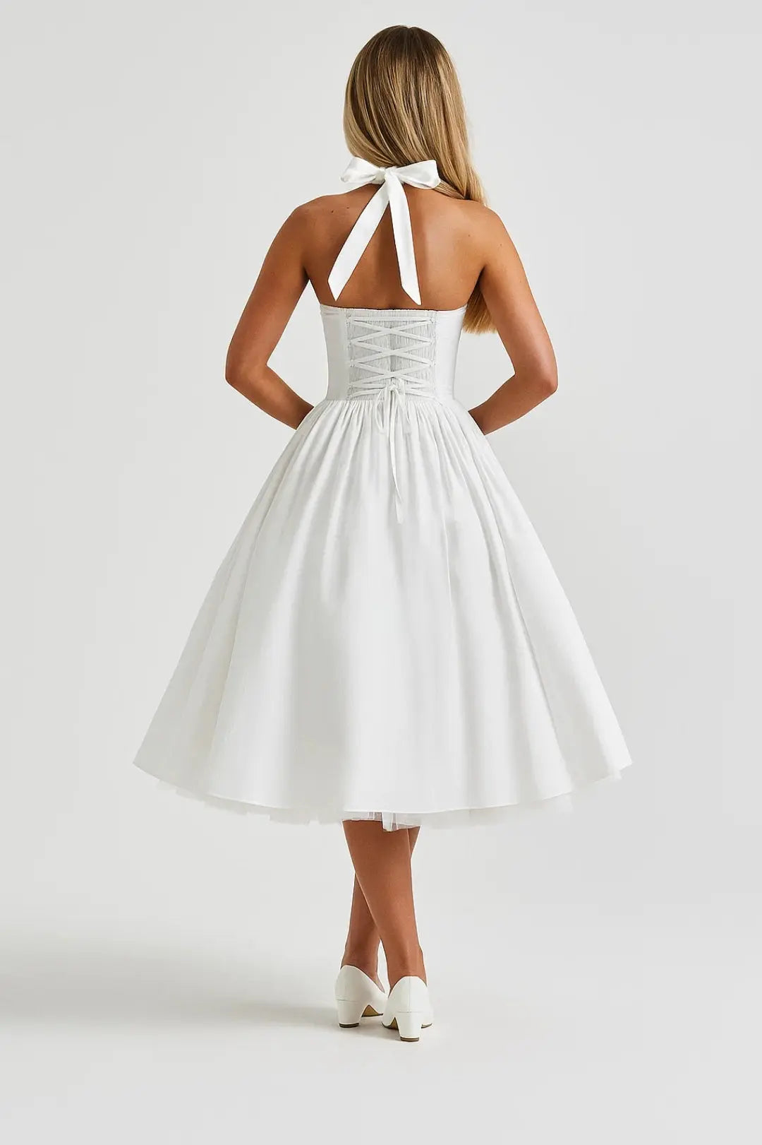 Fit and Flare Midi Dress with Halter Neck for Women TARHUS SS - Womens - Midi Dress