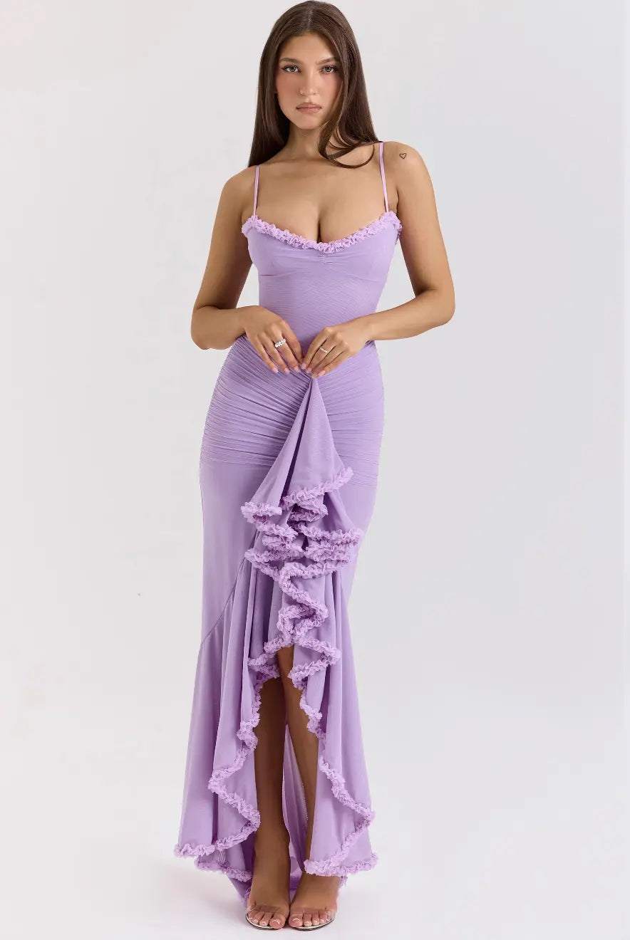 Fitted Knit Maxi Dress – Ruched Body, Mermaid Silhouette for Women TARHUS AS - Womens - Maxi Dress