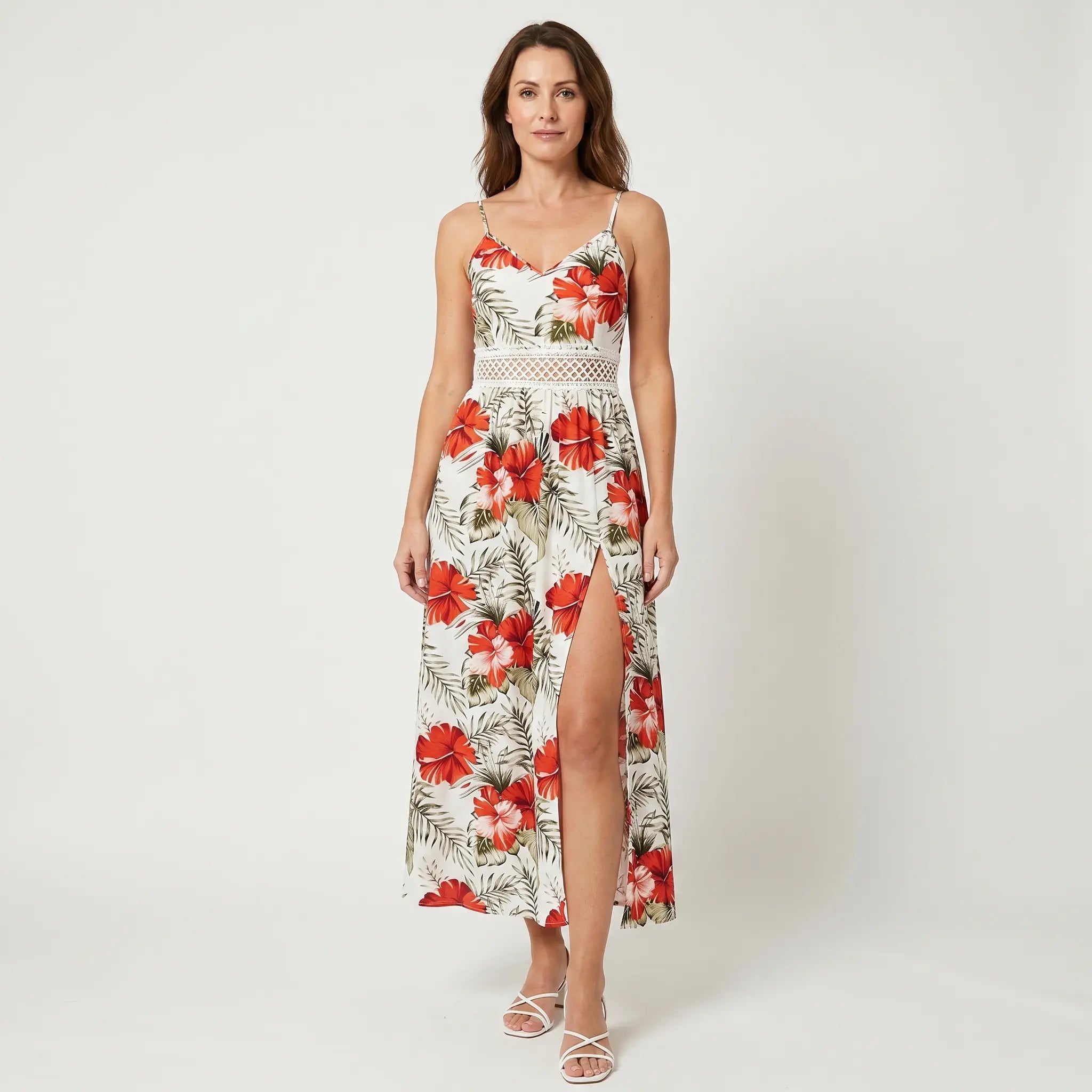 Flowing Maxi Dress with Tropical Floral Print for Women TARHUS SS - Womens - Maxi Dress