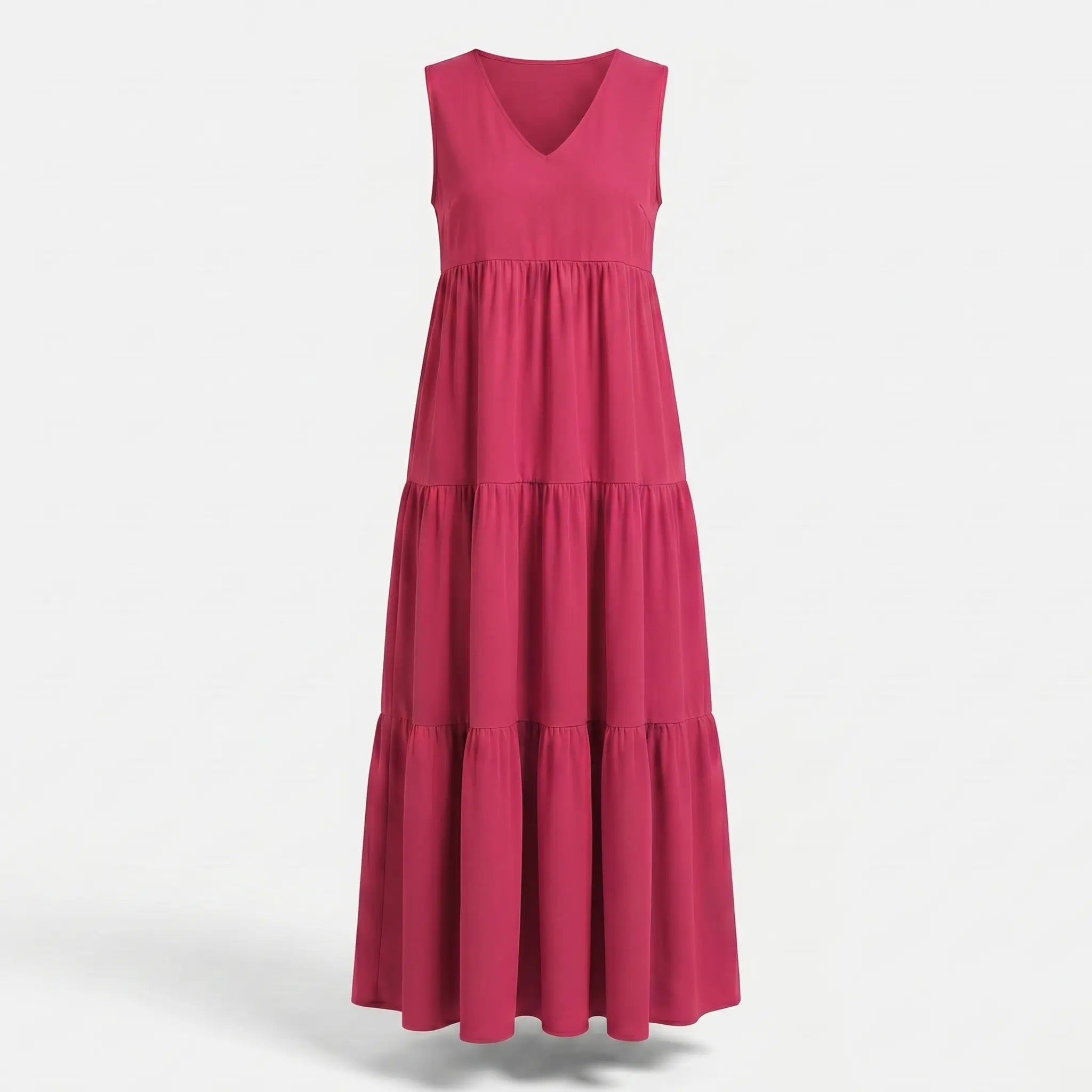 Flowing Tiered Maxi Dress with V-Neck for Women TARHUS SS - Womens - Maxi Dress