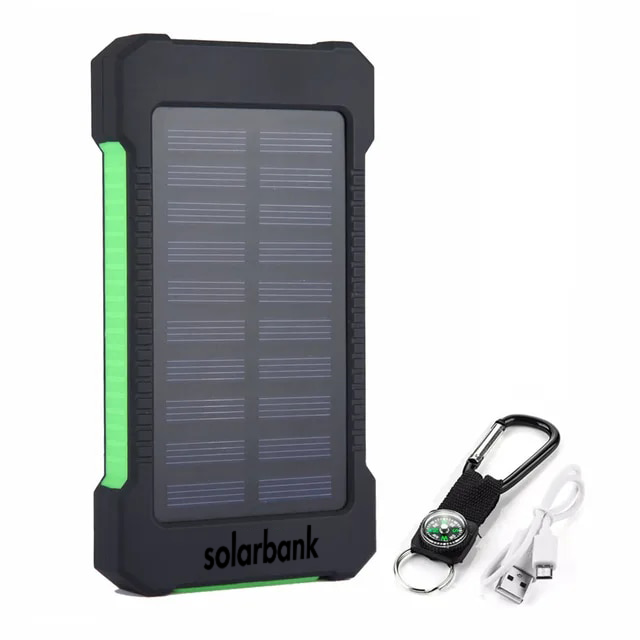 Solar Power Bank – Portable Waterproof Charger with Dual USB & LED Flashlight | SolarBank TARHUS Electronics & Lights