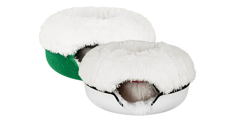 Cat Cave Calming Donut Bed for Anxiety Relief & Cozy Sleeping