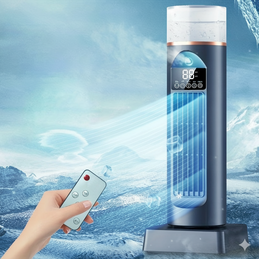 6-Speed Tower Fan with Humidifier & Ambient Light - Cooling Fan with Remote TARHUS