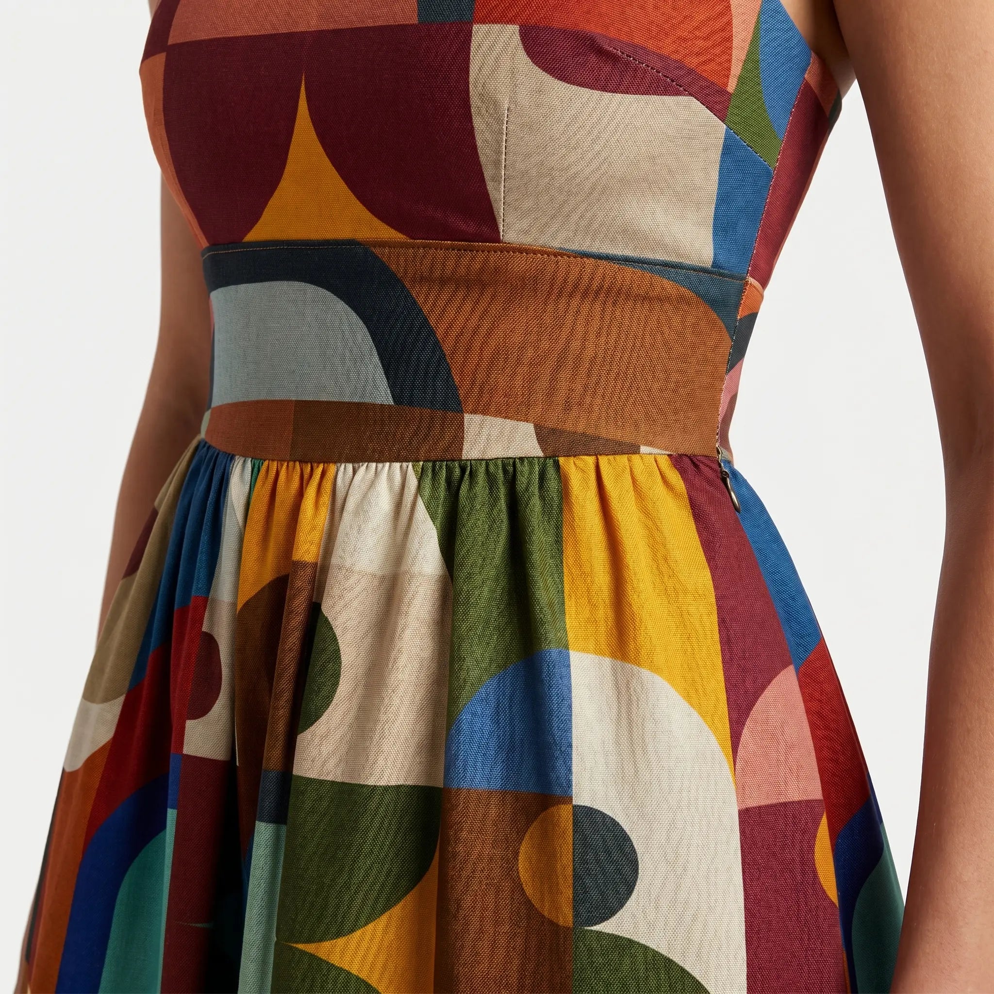 Geometric Print Midi Dress with Spaghetti Straps for Women TARHUS SS - Womens - Midi Dress
