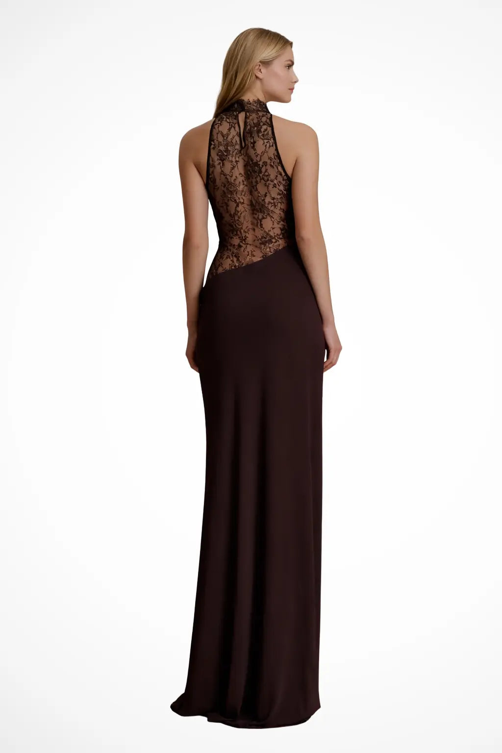 Vesper | Women Halter Neck Lace Panel Sleeveless Wedding Guest Maxi Dress TARHUS Maxi Dress