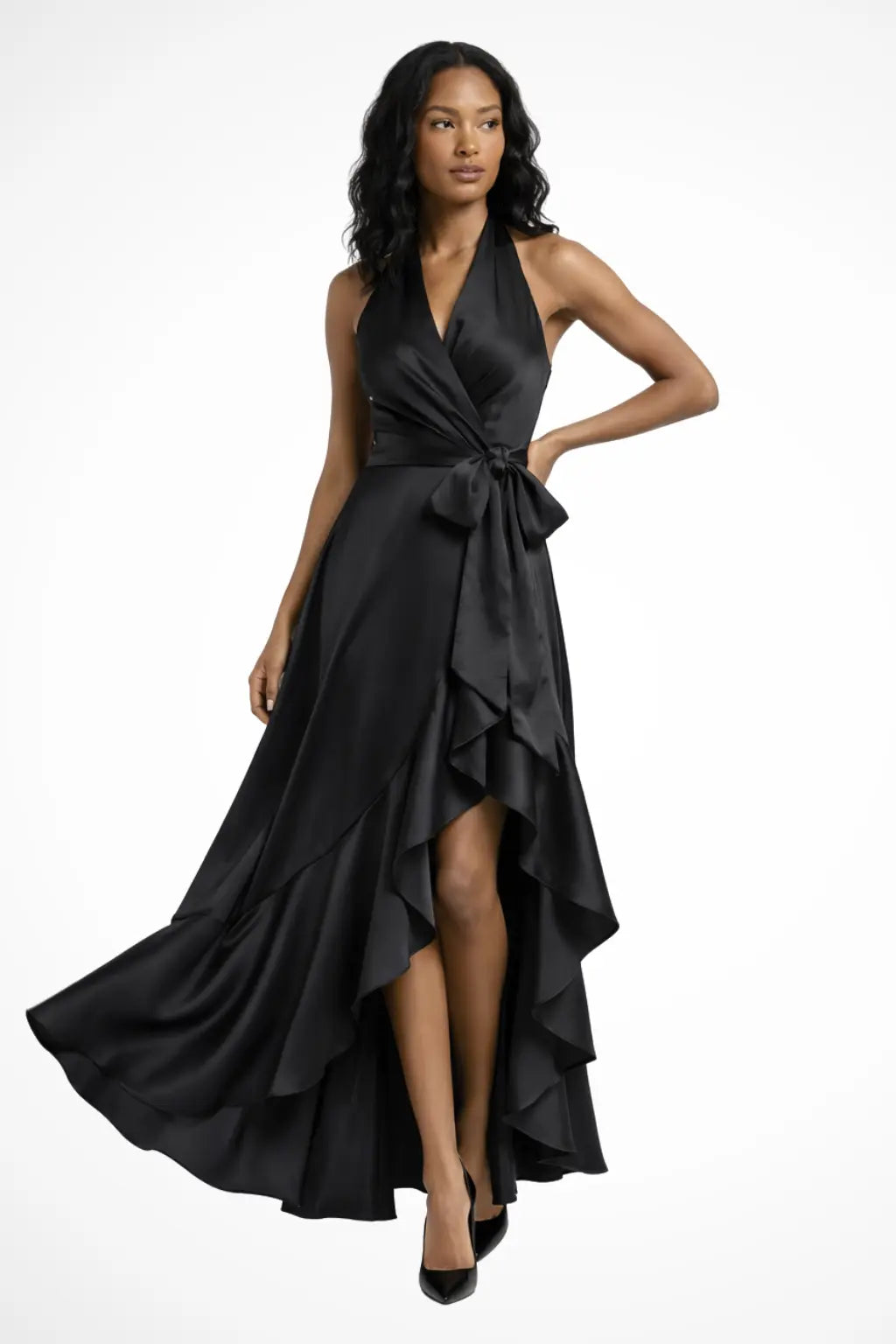 Seraphine | Women Halter Satin Wedding Guest Maxi Dress TARHUS Dresses in Clothing