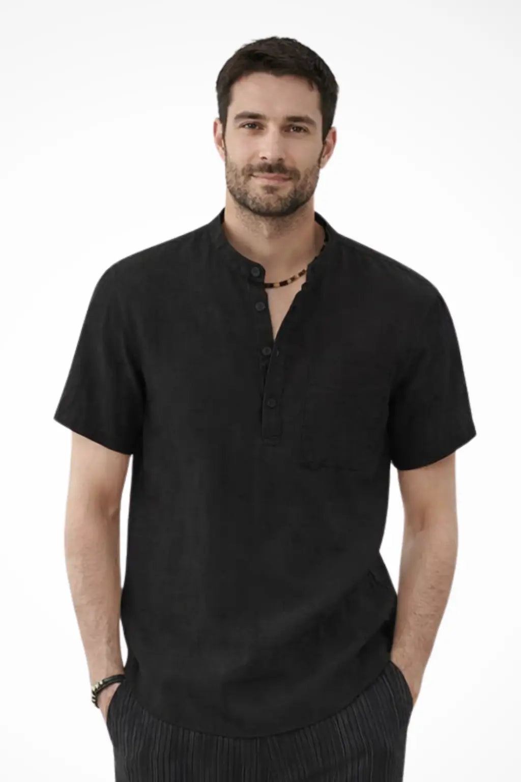 Archer | Men Linen Collar Short Sleeve Summer Shirt TARHUS Men Shirts