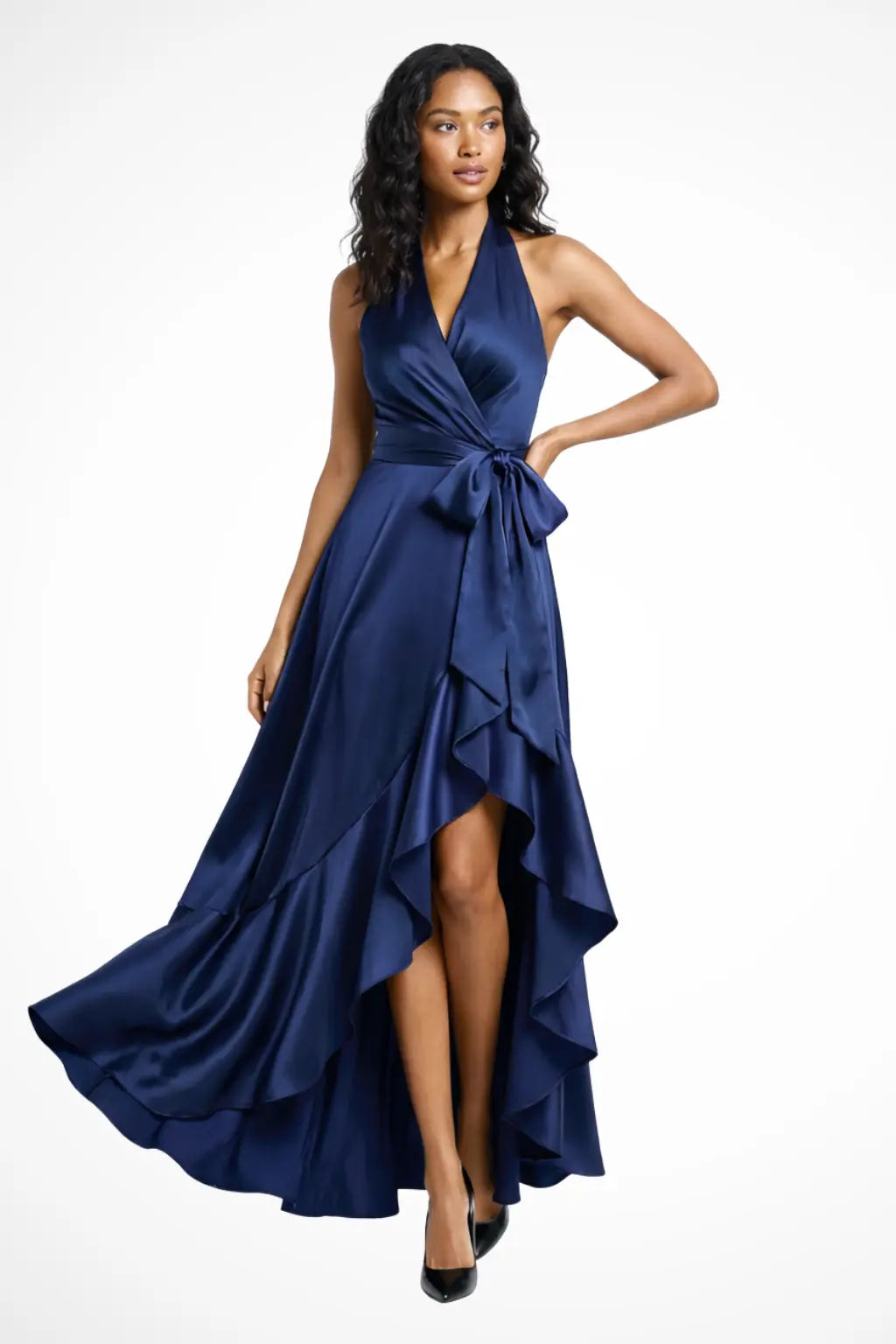 Seraphine | Women Halter Satin Wedding Guest Maxi Dress TARHUS Dresses in Clothing