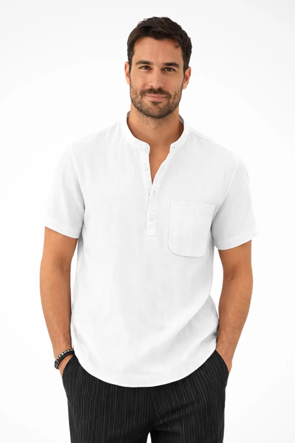 Archer | Men Linen Collar Short Sleeve Summer Shirt TARHUS Men Shirts