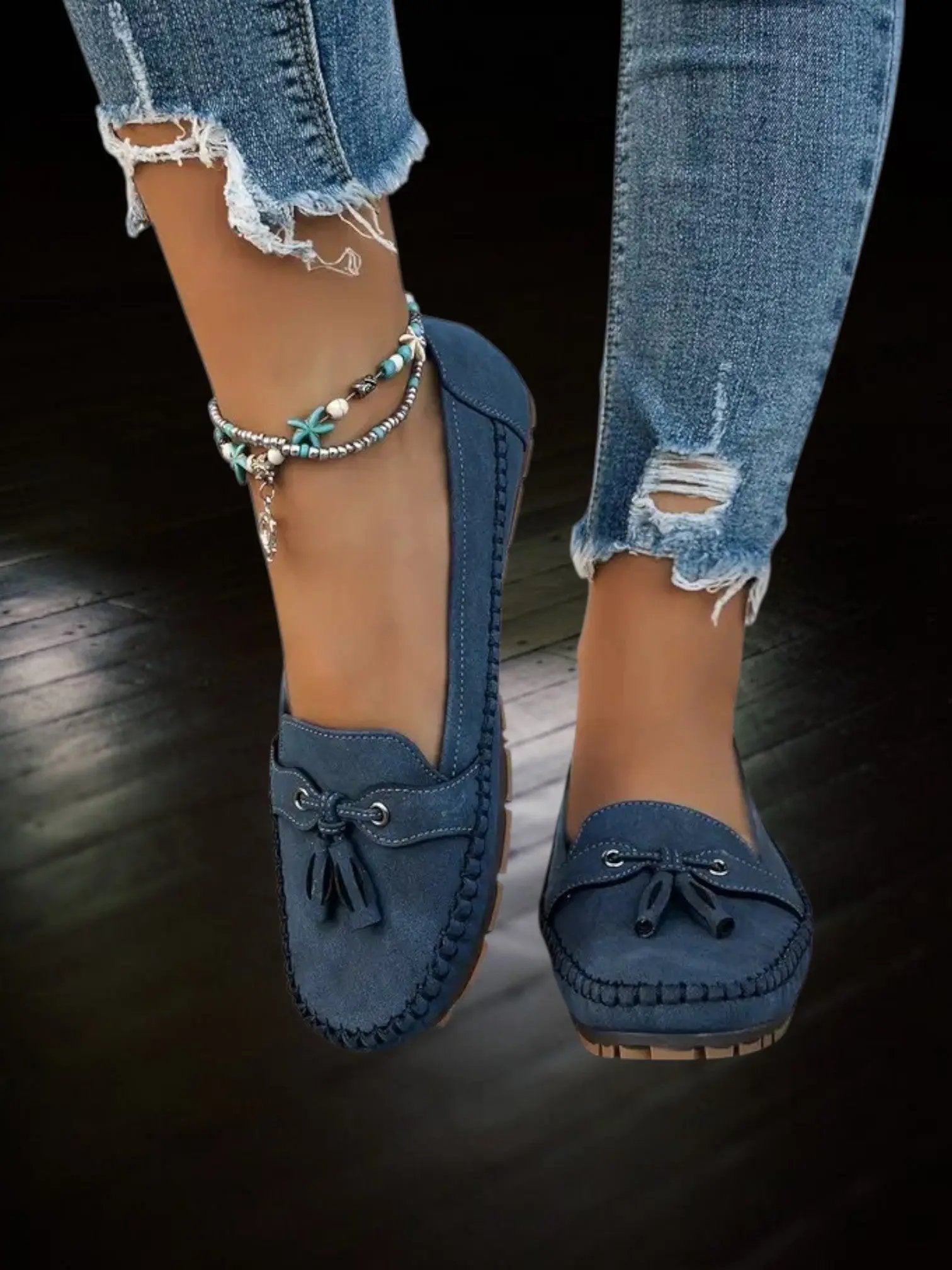 Gwenda | Vintage Women's Moccasin Slippers with Orthopedic Footbed and Soft Padding - TARHUS