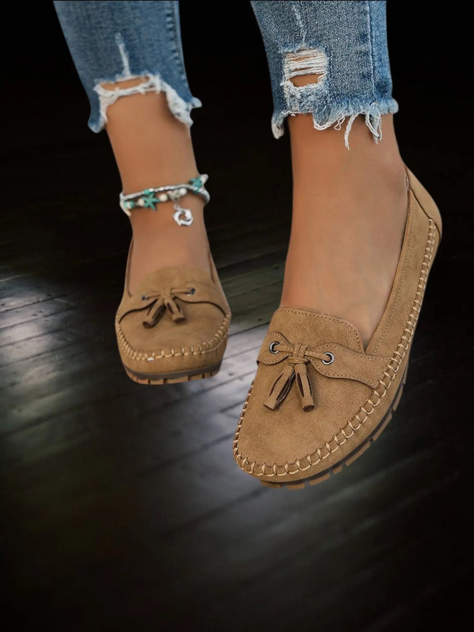 Gwenda | Vintage Women's Moccasin Slippers with Orthopedic Footbed and Soft Padding - TARHUS