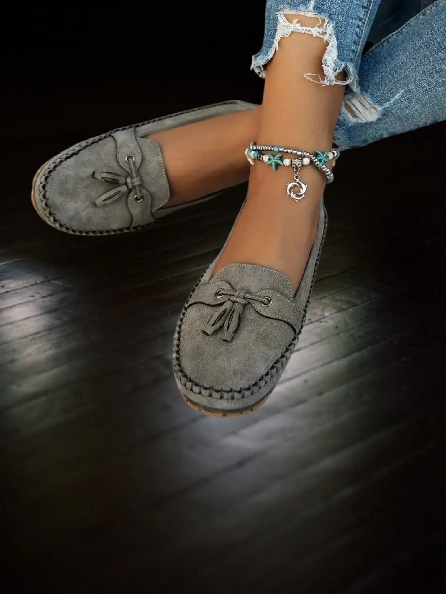 Gwenda | Vintage Women's Moccasin Slippers with Orthopedic Footbed and Soft Padding - TARHUS