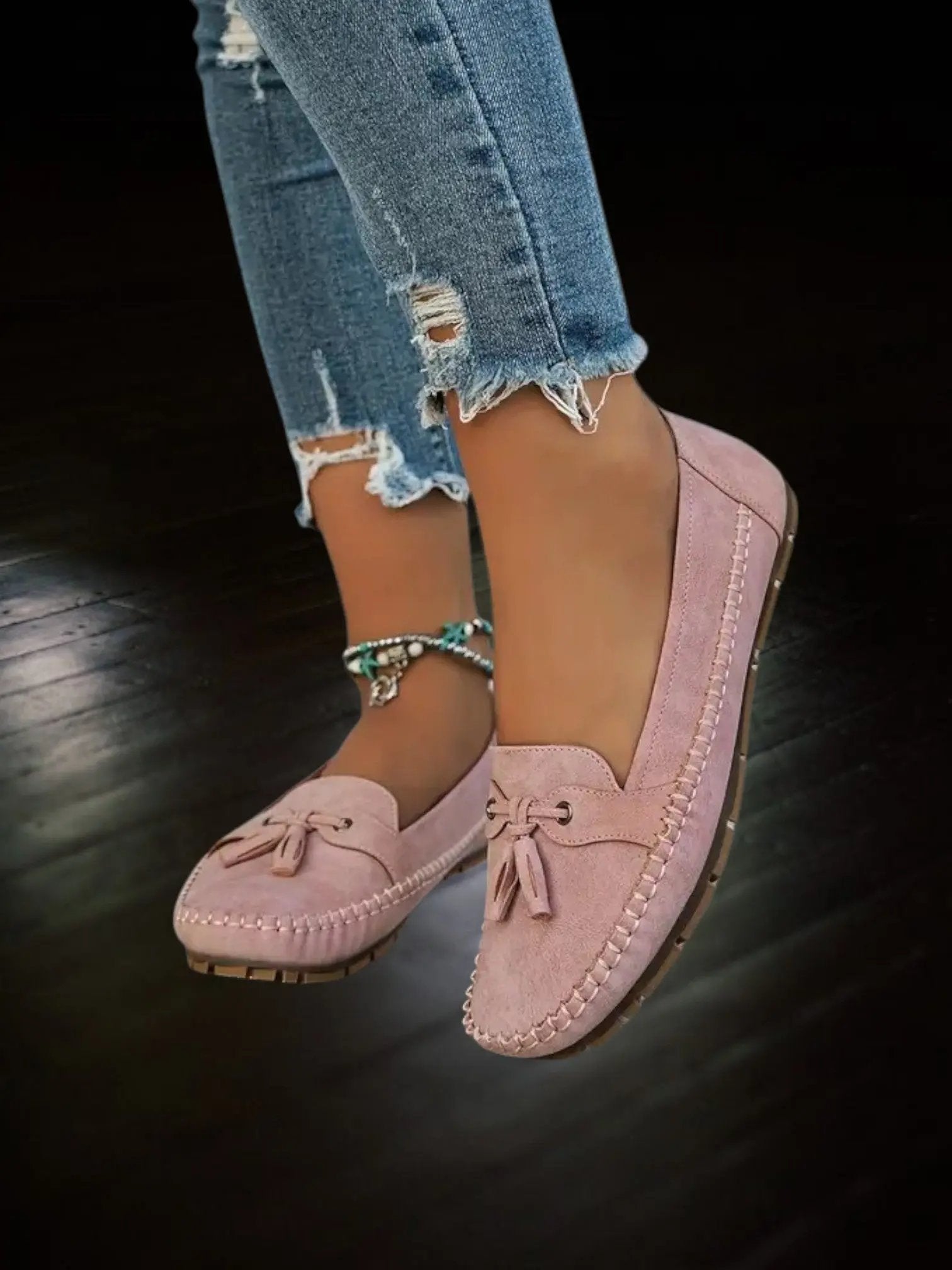 Gwenda | Vintage Women's Moccasin Slippers with Orthopedic Footbed and Soft Padding - TARHUS