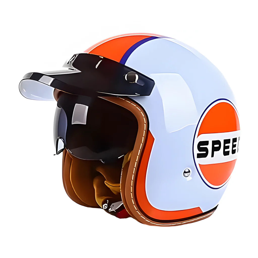 The Street King | Vintage Open Face Helmet – DOT & ECE Approved TARHUS Motorcycle & Bicycle