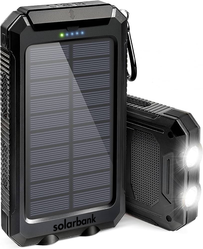 Solar Power Bank – Portable Waterproof Charger with Dual USB & LED Flashlight | SolarBank TARHUS Electronics & Lights