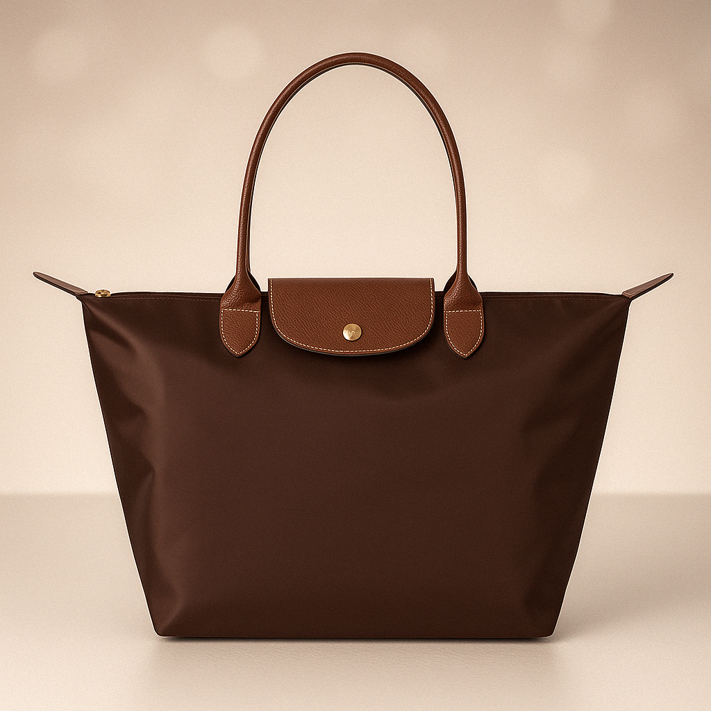 Tote Bag with Leather Handles and Waterproof Lining TARHUS Shoulder Bag