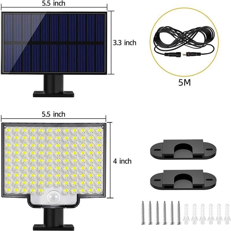 LED Solar Outdoor Light with Motion Sensor – Waterproof Wall-Mounted Security Light for Garden, Patio & Driveway - TARHUS