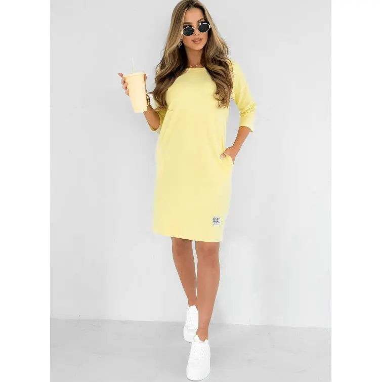Knit Mini Dress with 3/4 Sleeves for Women TARHUS AS - Womens - Mini Dress