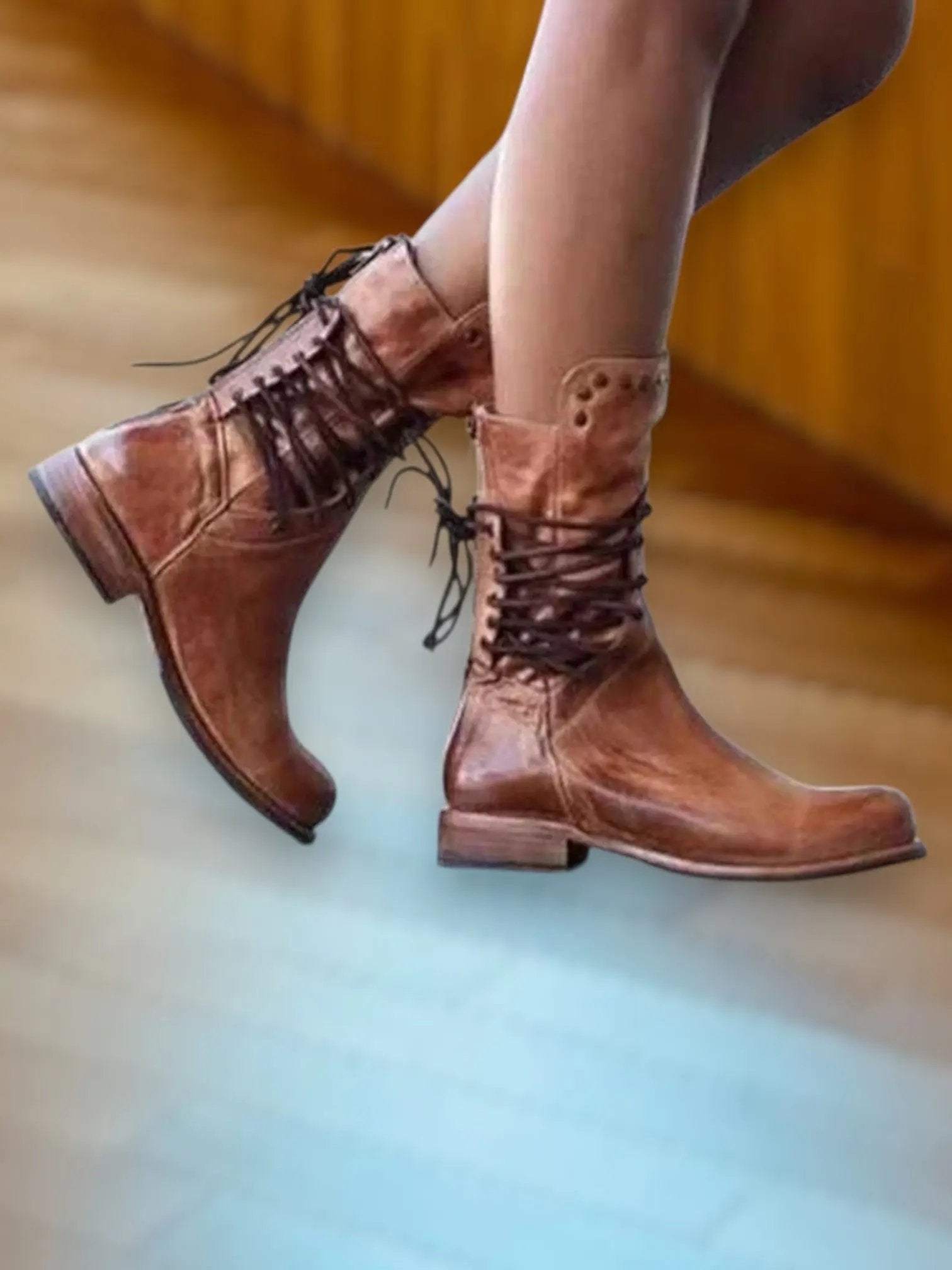 Lacey | Women's Leather Lace-Up Ankle Boots for All-Day Comfort - TARHUS