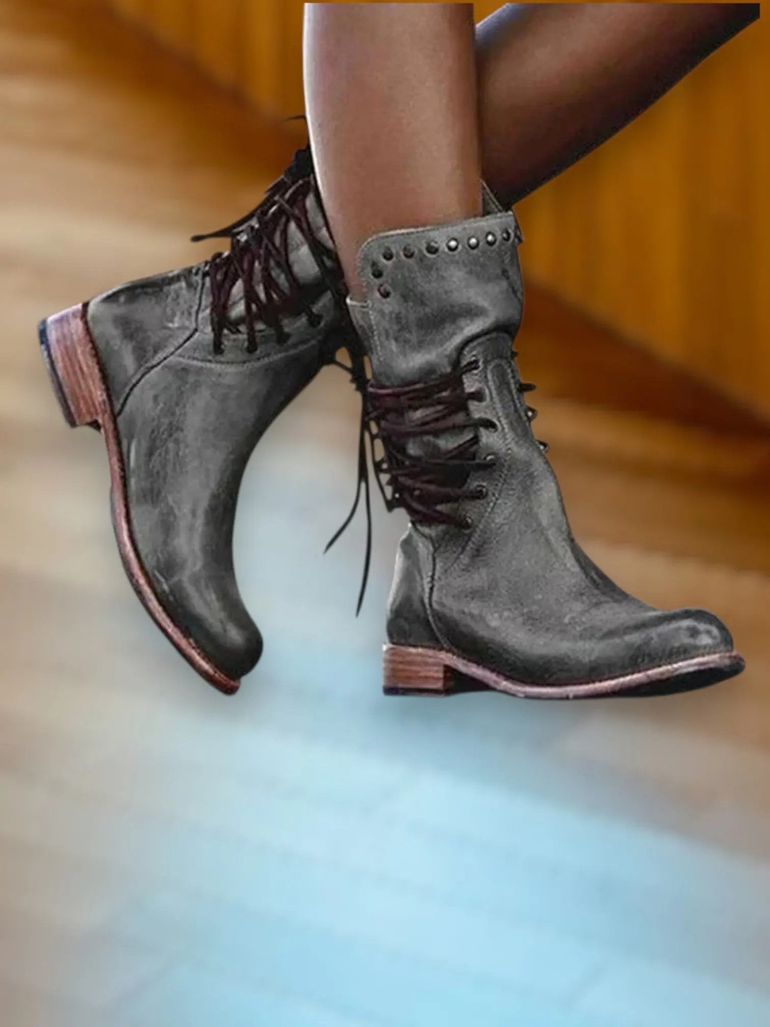 Lacey | Women's Leather Lace-Up Ankle Boots for All-Day Comfort - TARHUS