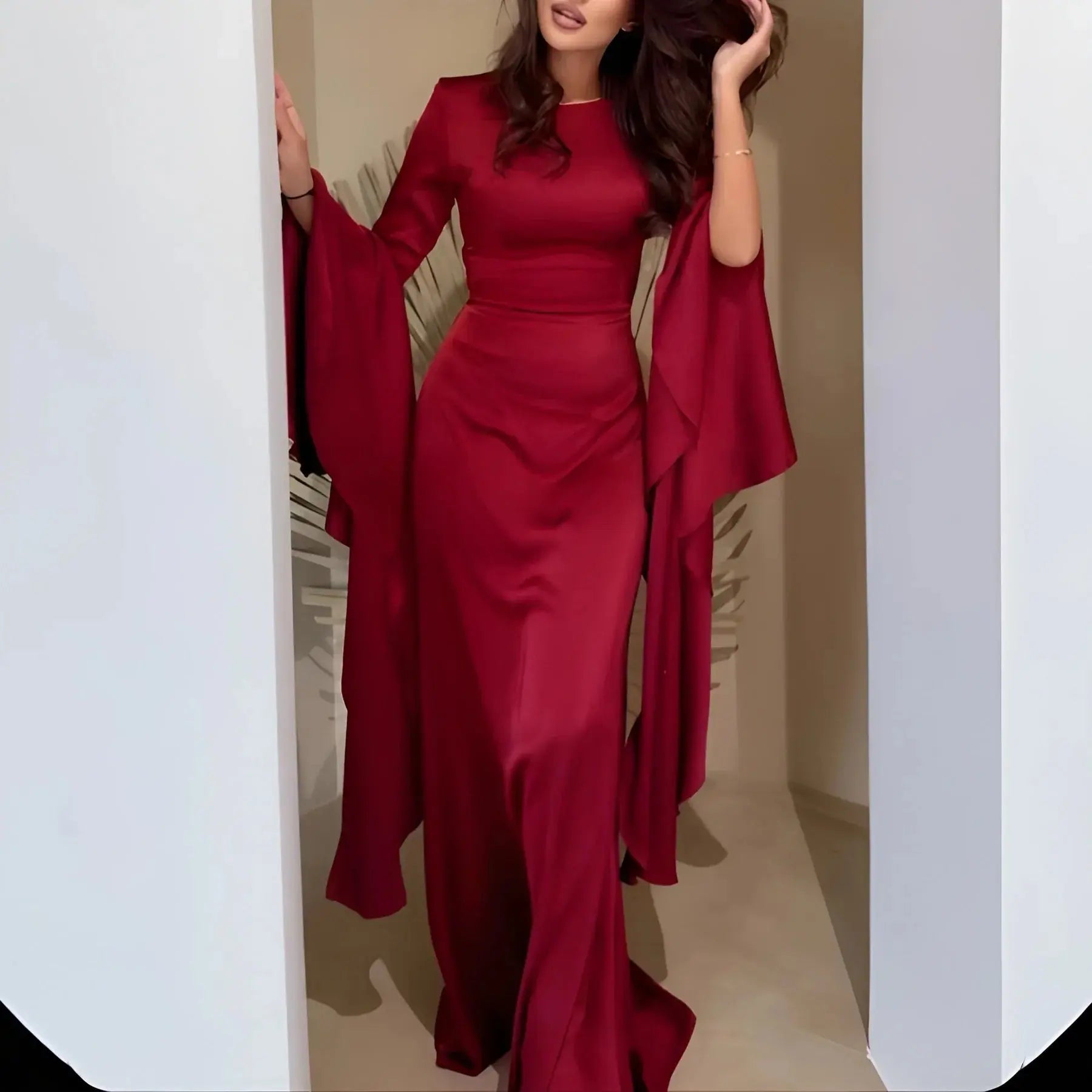 Long Sleeve Draped Maxi Dress for Women TARHUS AS - Womens - Dresses
