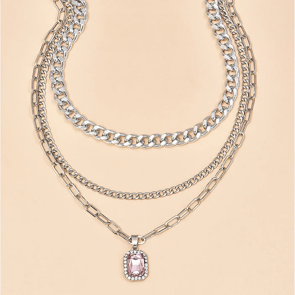 Aurora - Pink Gemstone Drapery Necklace (includes ALL 3 Necklaces) - TARHUS