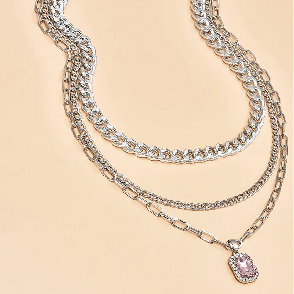 Aurora - Pink Gemstone Drapery Necklace (includes ALL 3 Necklaces) - TARHUS