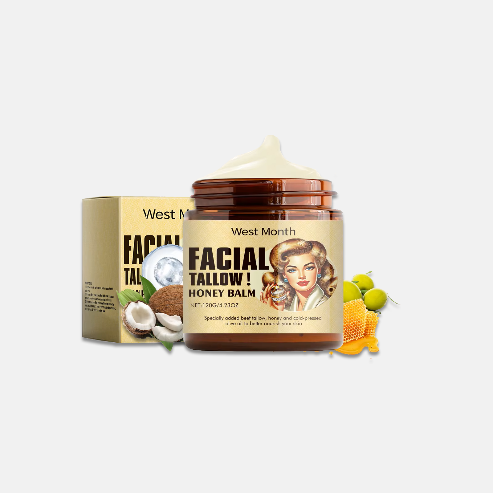 Beef Tallow Honey Balm – For Radiant, Youthful Skin TARHUS Paneomi