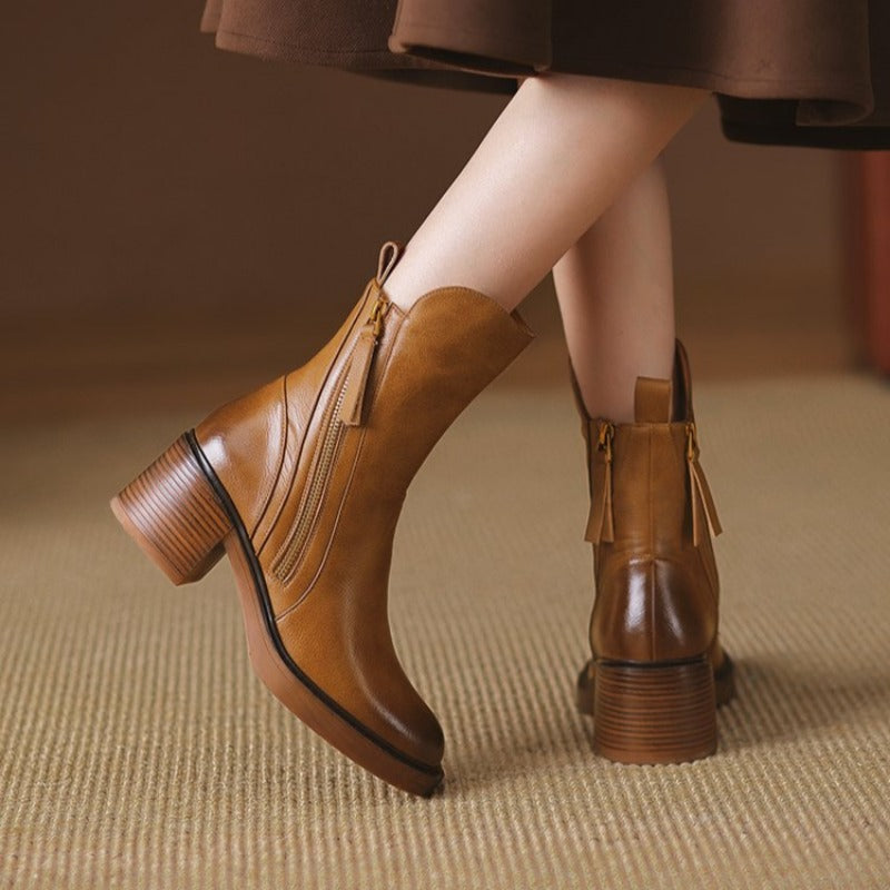 Selene | Ankle Boots – Leather High-Heel Boots with Cushioned Comfort TARHUS