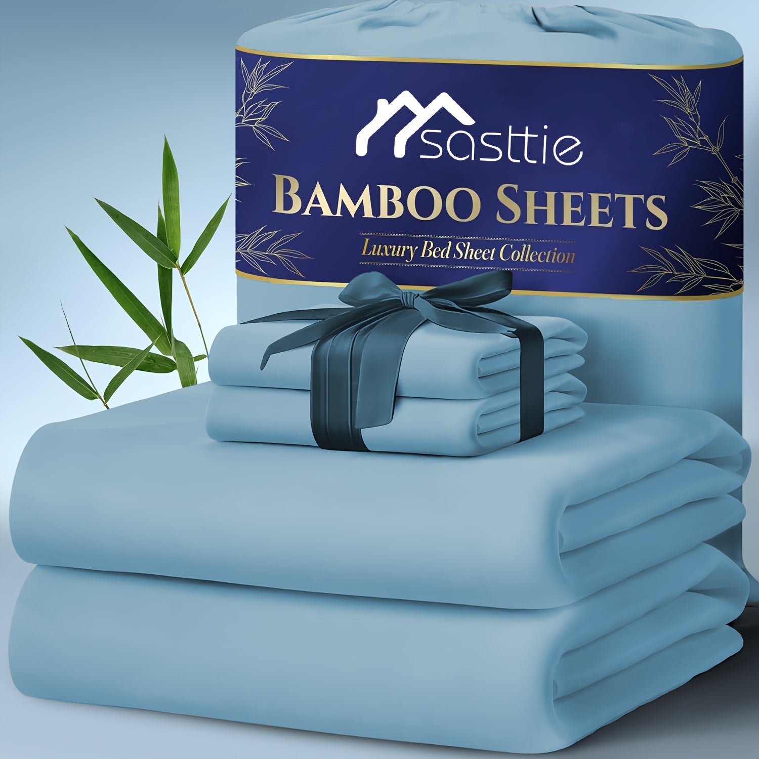 4pcs Bed Sheet Set - Ultra Soft Bamboo Blend - Super Cooling & Soft Bed Sheets - Fitted Sheet Deep Pocket Up to 40.64cm - Perfect for Hot Sleepers - Hotel-Quality Bedding Sheets Set - GREAT GIFTS TARHUS