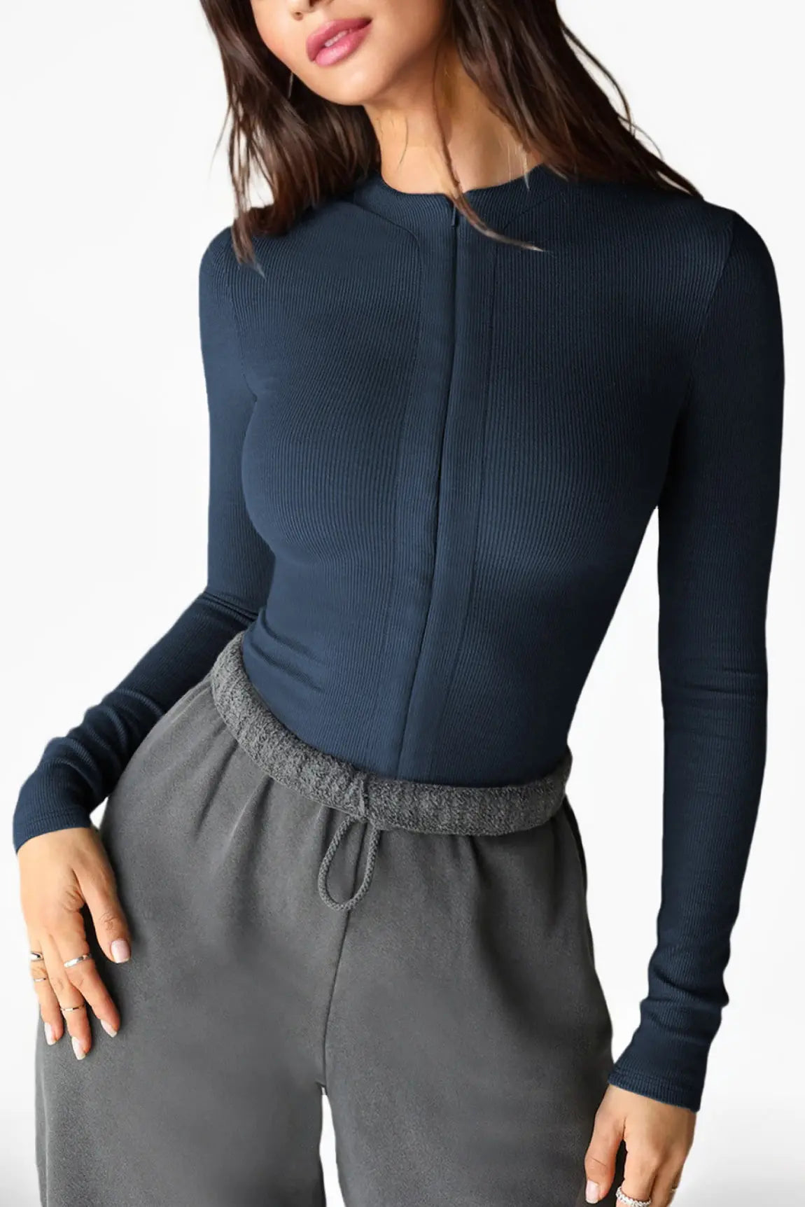 Zip Up Long Sleeve Bodysuit - TARHUS