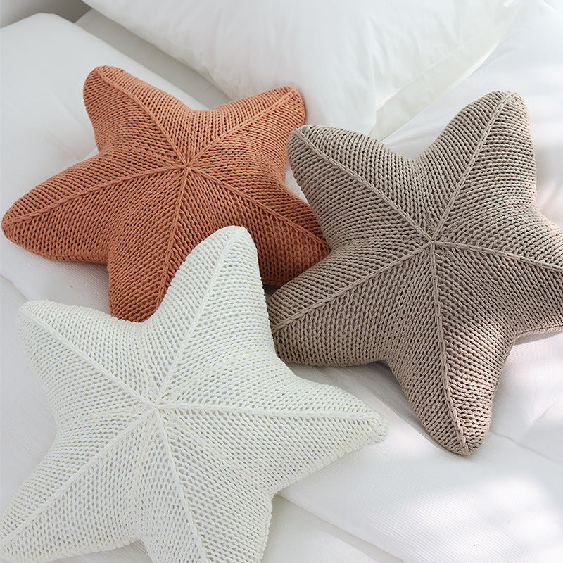 Caspian | Knit Starfish Pillow – Soft Decorative Coastal Pillow for Sofa & Bed TARHUS