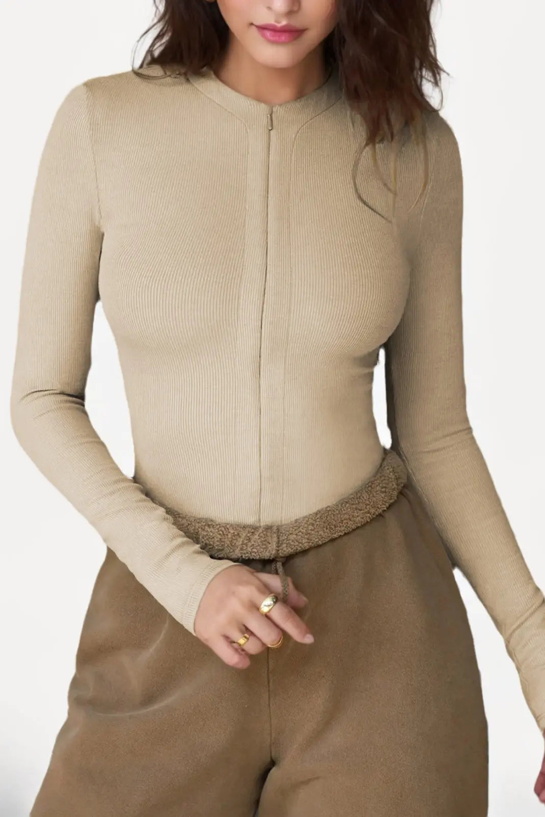 Zip Up Long Sleeve Bodysuit - TARHUS