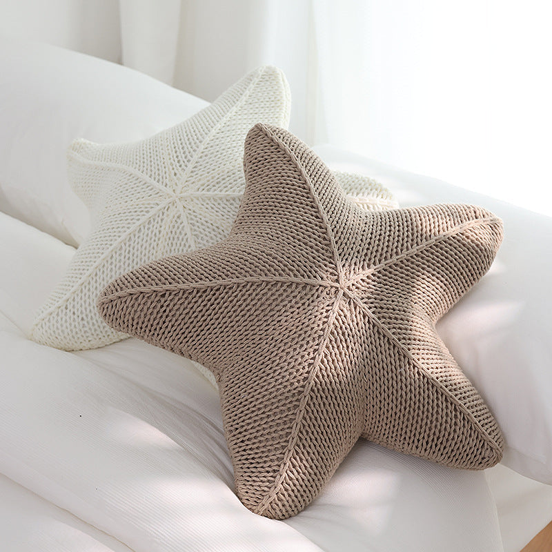 Caspian | Knit Starfish Pillow – Soft Decorative Coastal Pillow for Sofa & Bed TARHUS
