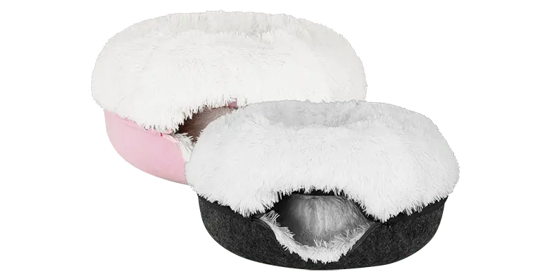 Cat Cave Calming Donut Bed for Anxiety Relief & Cozy Sleeping TARHUS Animals & Pet Supplies