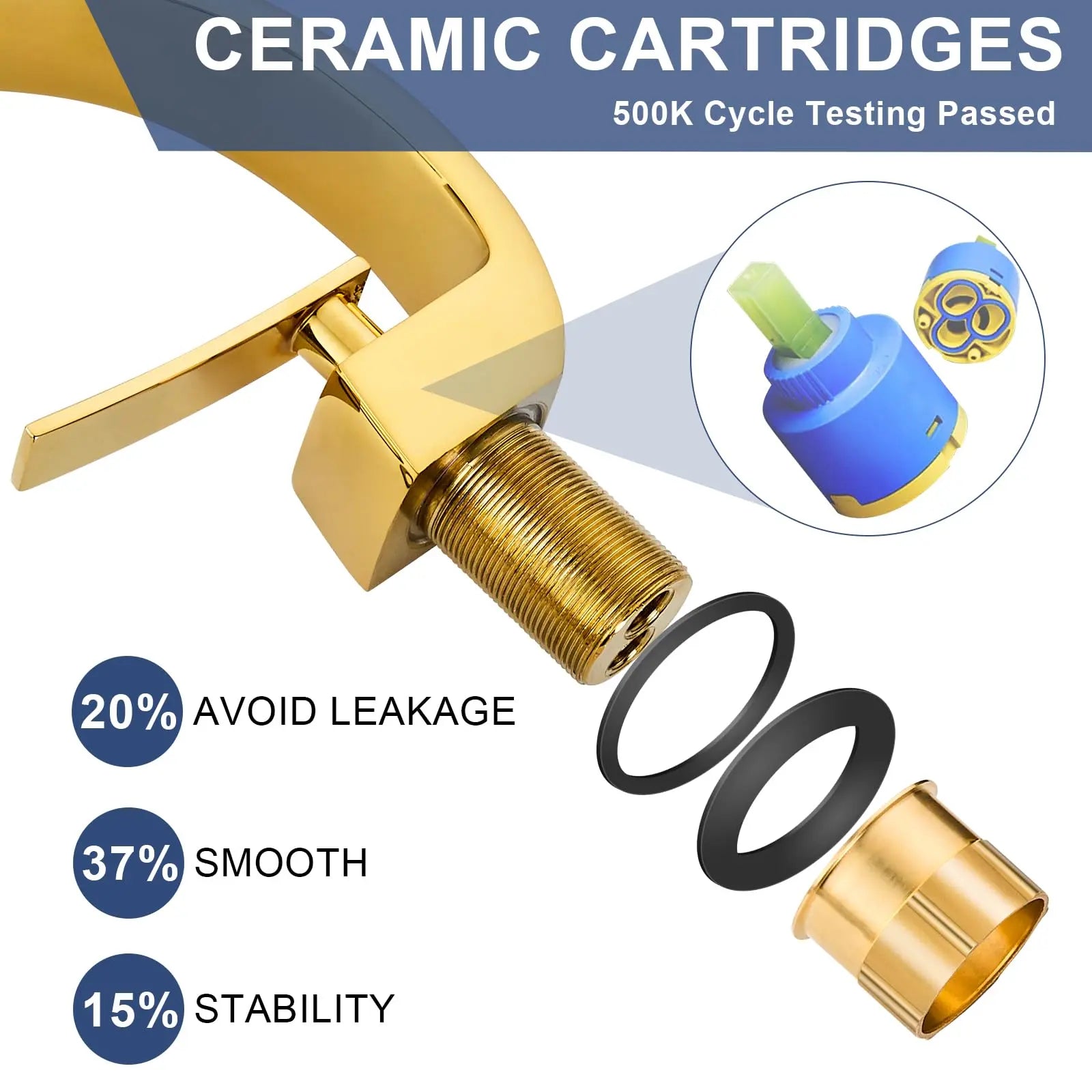 Modern Single Hole 1-Handle C-Shaped Curved Spout Bathroom Sink Faucet In Gold - TARHUS