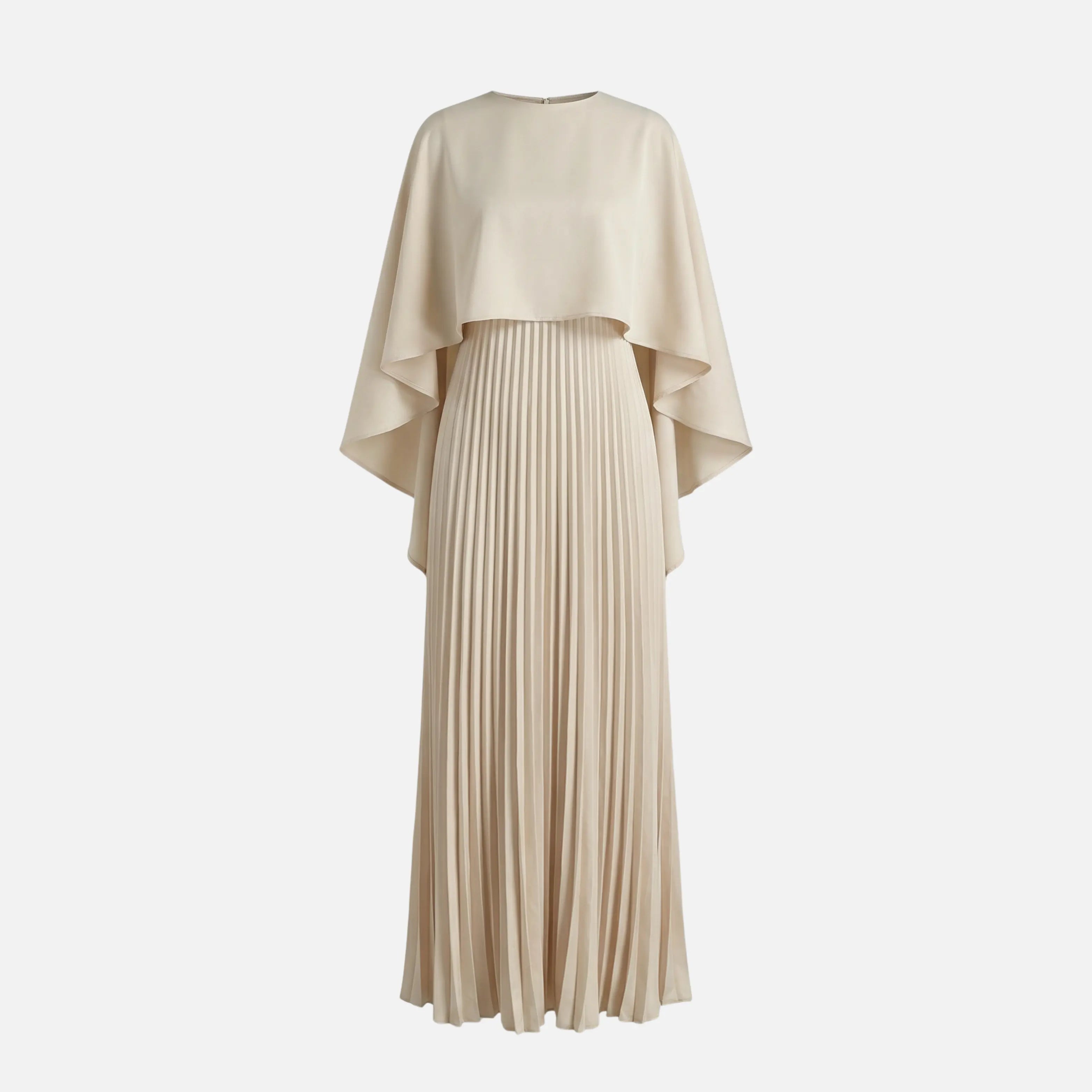 Pleated Chiffon Maxi Dress with Cape Overlay for Women TARHUS AS - Womens - Dresses